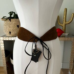 Maje Brown Suede Belt